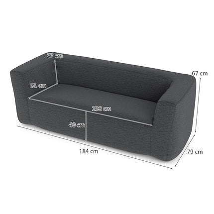 Canapea dublă gonflabilă cu husă detașabilă, gri, 138 cm