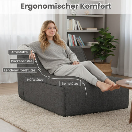Șezlong ergonomic gonflabil cu husă detașabilă