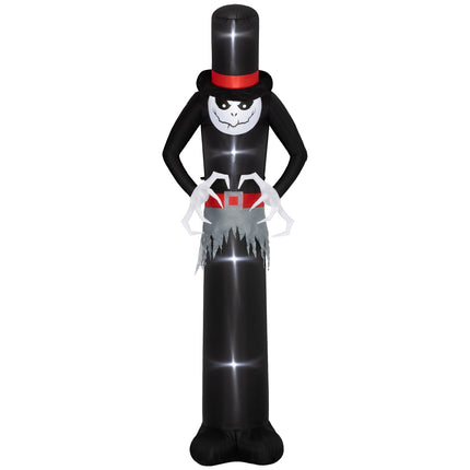 Fantomă de Halloween gonflabilă cu pălărie, 5 lumini LED, 306 cm