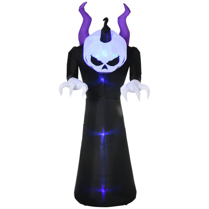 Fantomă gonflabilă de Halloween cu cap de dovleac, lumini LED