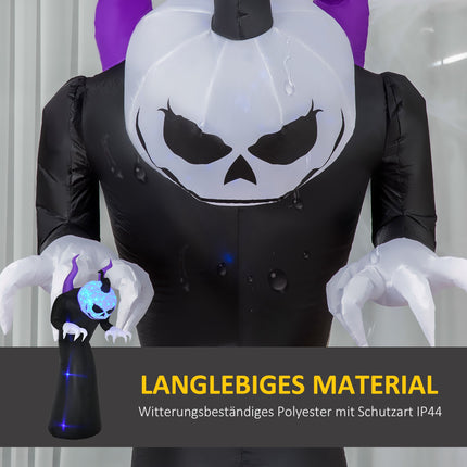 Fantomă gonflabilă de Halloween cu cap de dovleac, lumini LED