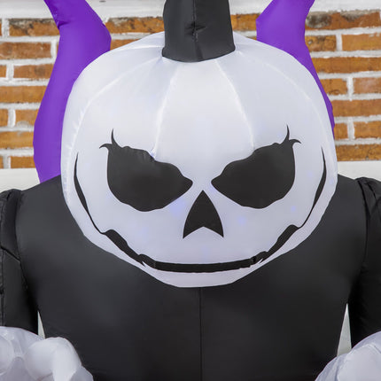 Fantomă gonflabilă de Halloween cu cap de dovleac, lumini LED
