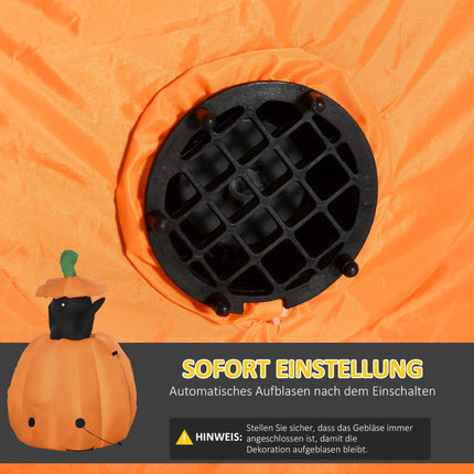 Dovleac gonflabil de Halloween cu pisică, lumini LED, 76x64x115cm