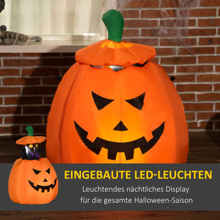 Dovleac gonflabil de Halloween cu pisică, lumini LED, 76x64x115cm
