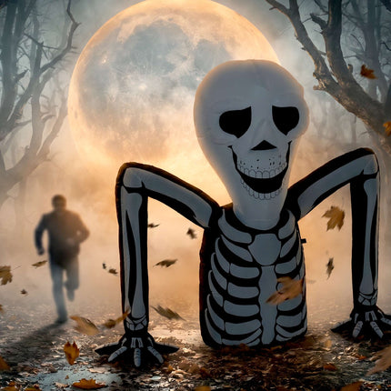 Schelet gonflabil de Halloween cu lumini LED, poliester 210T