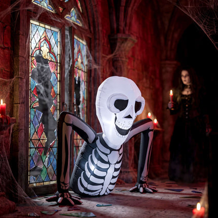 Schelet gonflabil de Halloween cu lumini LED, poliester 210T