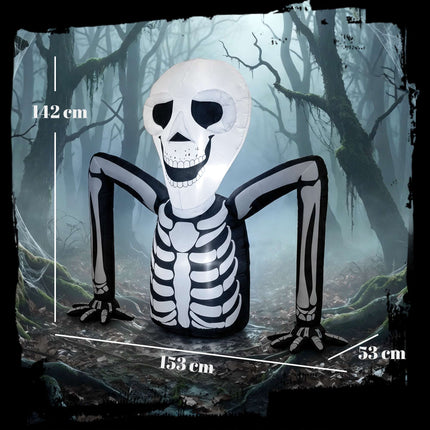 Schelet gonflabil de Halloween cu lumini LED, poliester 210T