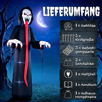 Schelet gonflabil de Halloween cu lumini LED, 310 cm