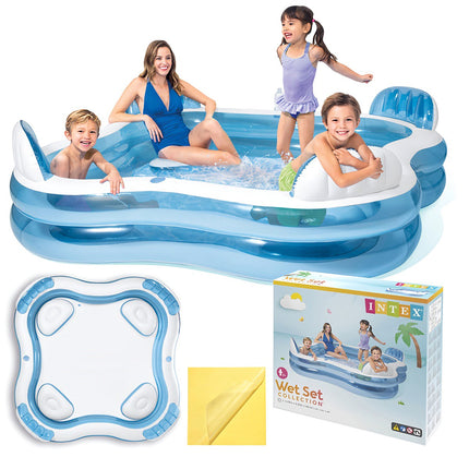 Piscină gonflabilă cu scaune, 4 persoane, 229x229x66 cm