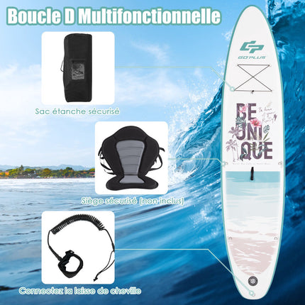 Placă SUP gonflabilă 320 cm, set rucsac cu pompă și vâsle