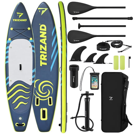 Inflatable SUP Board 350 cm with Adjustable Paddle, Pump, Backpack, Max 180 kg
