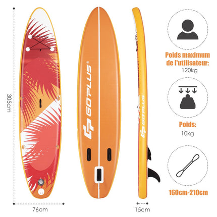 Placă de SUP gonflabilă cu paddleboard 320 x 76 x 15 cm, Kit