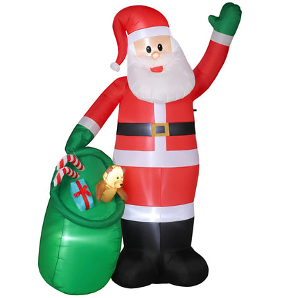 Inflatable Santa 275 cm with Sack and Bear, 5 LED Lights, IP44, Self-Inflating