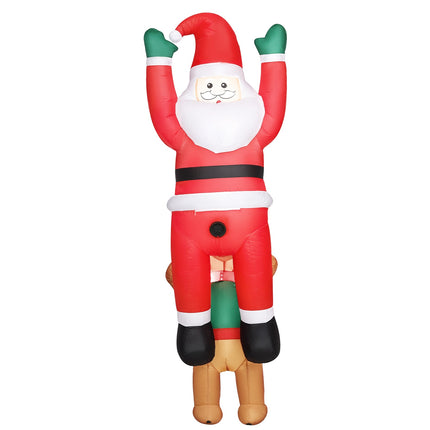 Moș Crăciun gonflabil cu câine și lumini LED, 214 cm