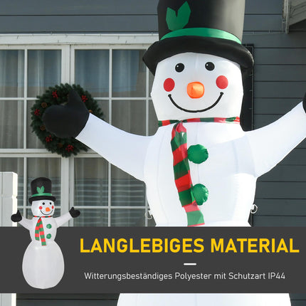 Inflatable Snowman 1.93 m with LED Lights and Blower, Self-Inflating, White