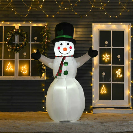 Inflatable Snowman 1.93 m with LED Lights and Blower, Self-Inflating, White