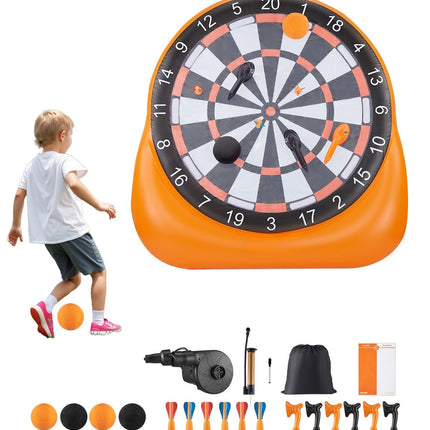 Inflatable Soccer Dart Board, 6 Ft, Balls and Pump