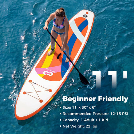 Placă gonflabilă Stand Up Paddle 11 Ft, Rucsac, Mod Caiac