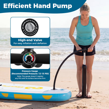 Placă gonflabilă Stand Up Paddle 3,4 m, rucsac, inele de caiac