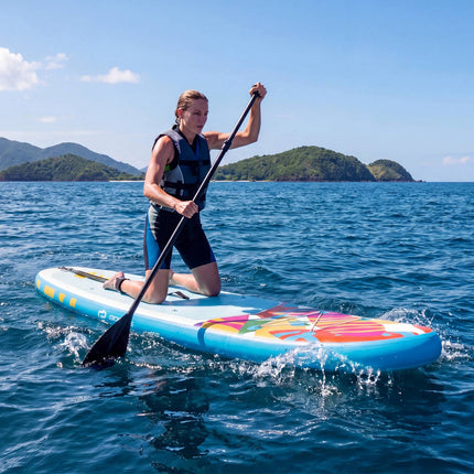 Placă gonflabilă Stand Up Paddle 3,4 m, rucsac, inele de caiac