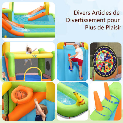 Casă gonflabilă pentru parc acvatic, tobogan, suflantă de 680 W