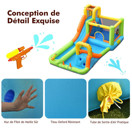 Casă gonflabilă pentru parc acvatic, tobogan, suflantă de 680 W