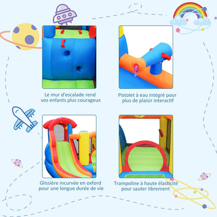 Casă gonflabilă pentru parc acvatic cu tobogan, piscină, suflantă
