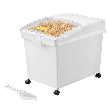 Ingredient Storage Bins Set, 3 x 40L, Wheeled PP With Scoop