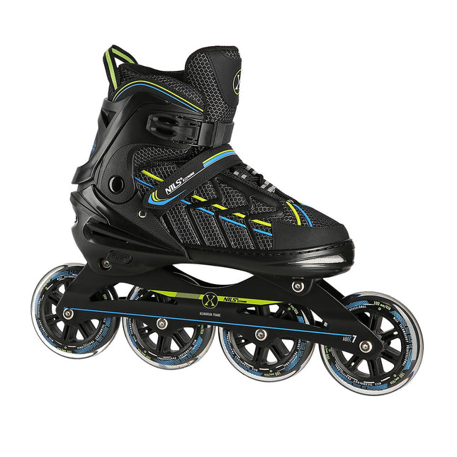 Patine in linie, negru-lime, marimea L (39-42)