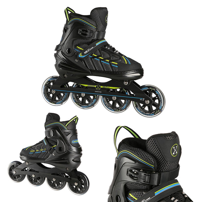 Patine in linie, negru-lime, marimea L (39-42)