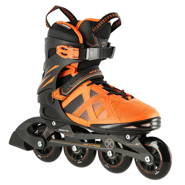 Patine in linie, negru-portocaliu, marimea 42