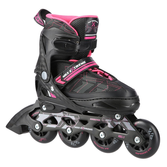 Patine in linie, negru/roz, marimea S (31-34)