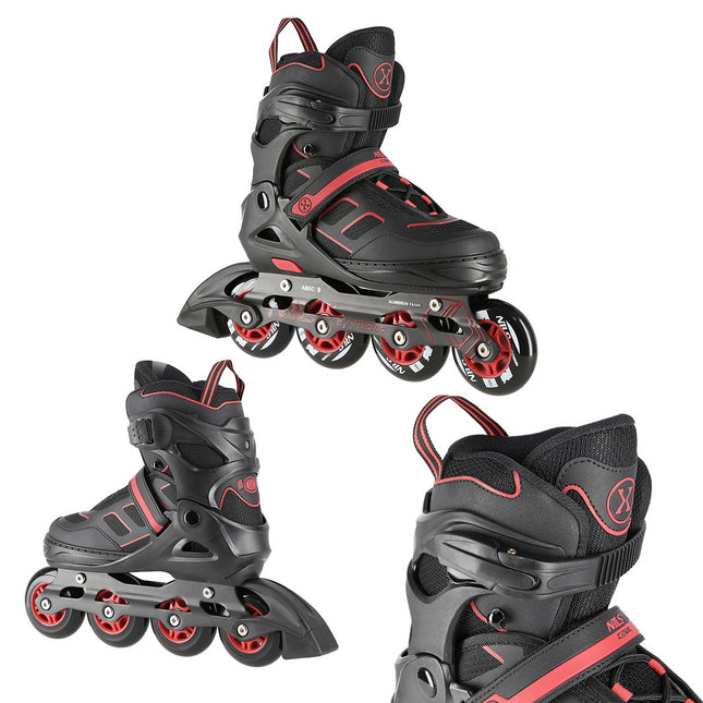 Patine in linie, negru-rosu, marimea S