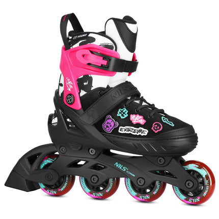 Role inline, roz, mărimea L (40-43), rulmenți ABEC-5