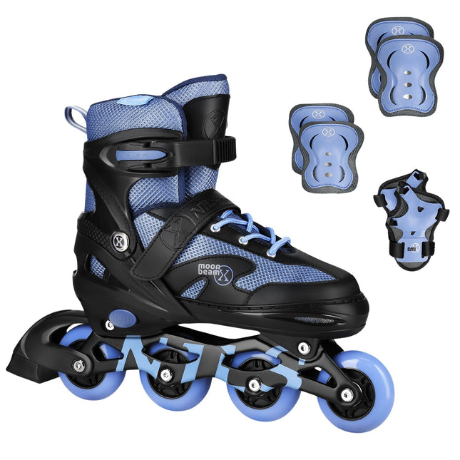 Patine in linie cu LED, protectoare, albastru, marimea S (31-34)
