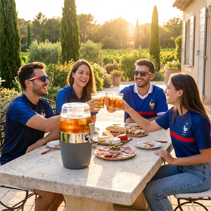 InnovaGoods Beer Dispenser and 2 Sunfold Roll-Up Sunglasses, France Blue