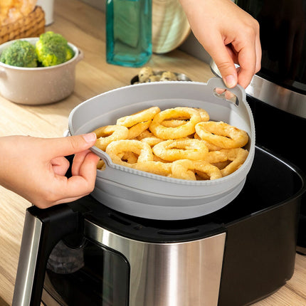 InnovaGoods Foldable Air Fryer Baskets with Dividers, Pack of 3, Silicone