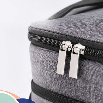 Insulated Cool Bag with Shoulder Strap and Two Handles, Leak-Proof, Grey