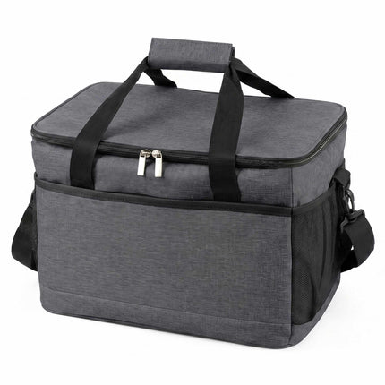 Insulated Cool Bag with Shoulder Strap and Two Handles, Leak-Proof, Grey