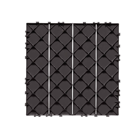 Interlocking Deck Tiles, 54-Pack, 12x12 In, Dark Brown