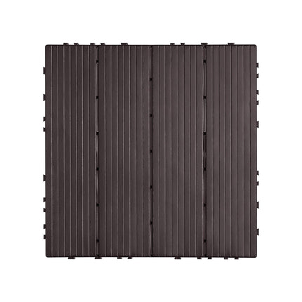 Interlocking Deck Tiles, 54-Pack, 12x12 In, Dark Brown