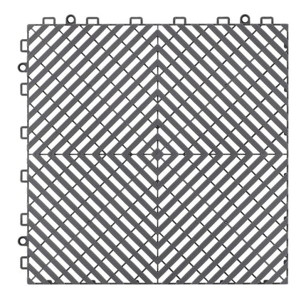 Interlocking Drainage Floor Tiles, 12x12, 40-Pack Gray PP