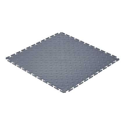 Interlocking Garage Floor Tiles, PVC Diamond Plate, 16 Pack