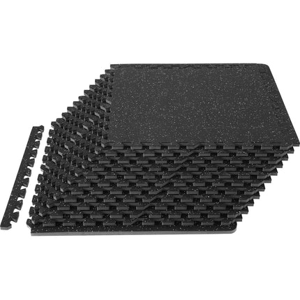 Interlocking Gym Floor Mats, 12-Pack, 12.7 mm Thick