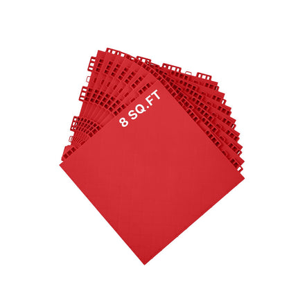 Interlocking Hockey Training Tiles, 12x12 in, 8-Pack Red