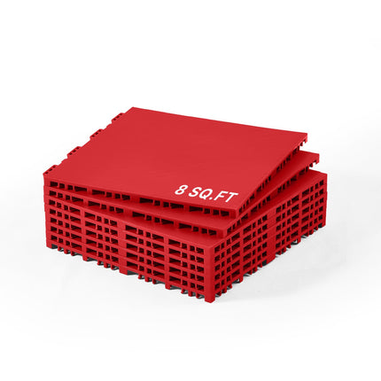 Interlocking Hockey Training Tiles, 12x12 in, 8-Pack Red