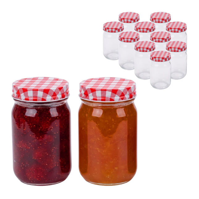 Borcane pentru gem, set de sticlă de 400 ml cu capace etanșe cu filet