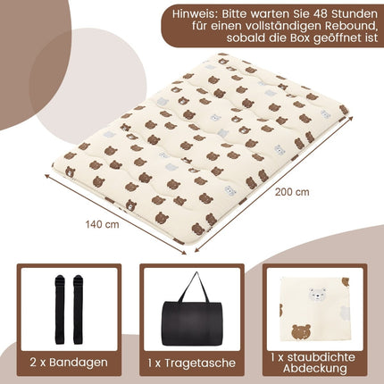 Saltea japoneză futon, 140x200 cm, husă lavabilă
