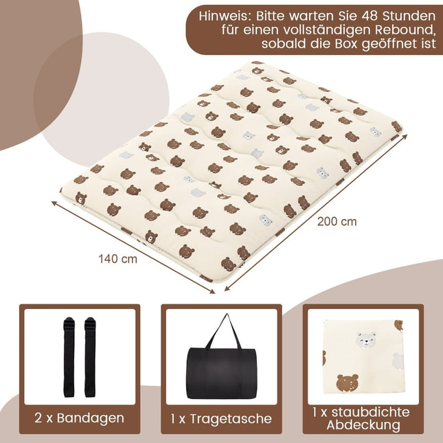 Saltea japoneză futon, 140x200 cm, husă lavabilă
