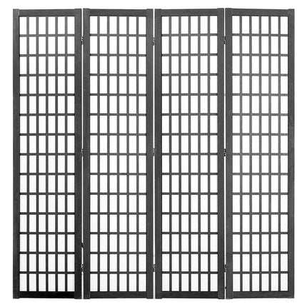 Japanese Room Divider, 4-Panel Folding Wood Privacy Screen